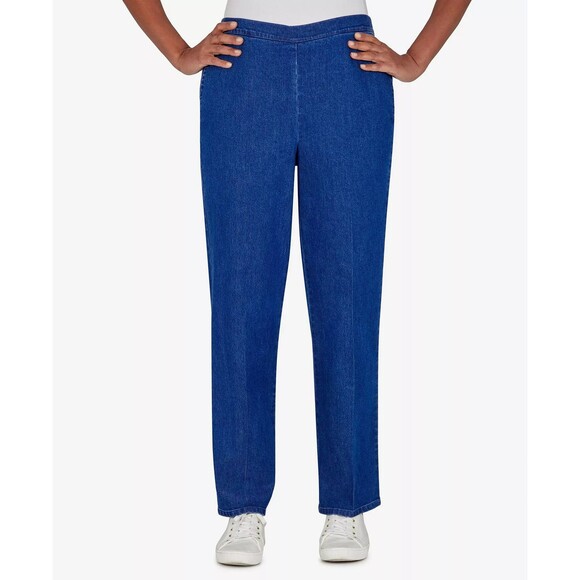 Alfred Dunner Boho Vibes Proportioned Short Jeans - Indigo - Size 8 - Picture 1 of 7